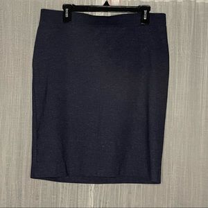 Faux jean pencil skirt